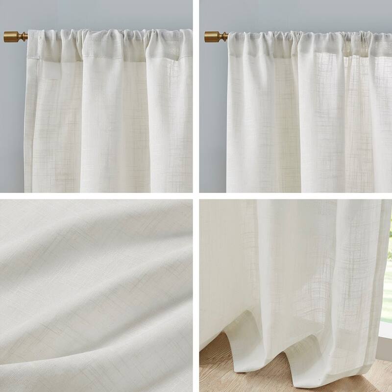 Linen Blend Light Filtering Curtain Panel