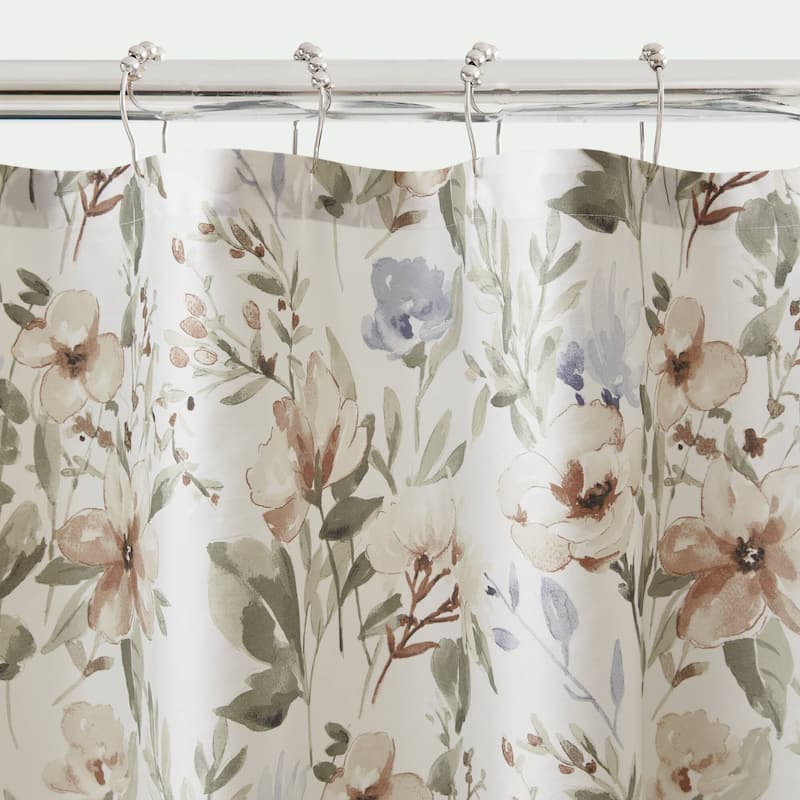 Harbor House Blue Herbal Shower Curtain