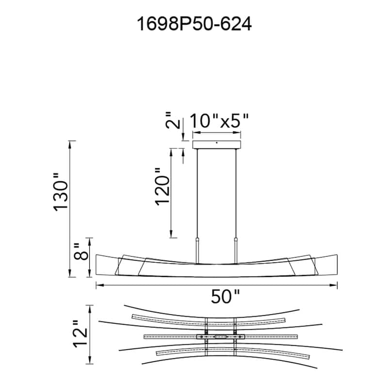 Candora Integrated LED 50in Brass Chandelier