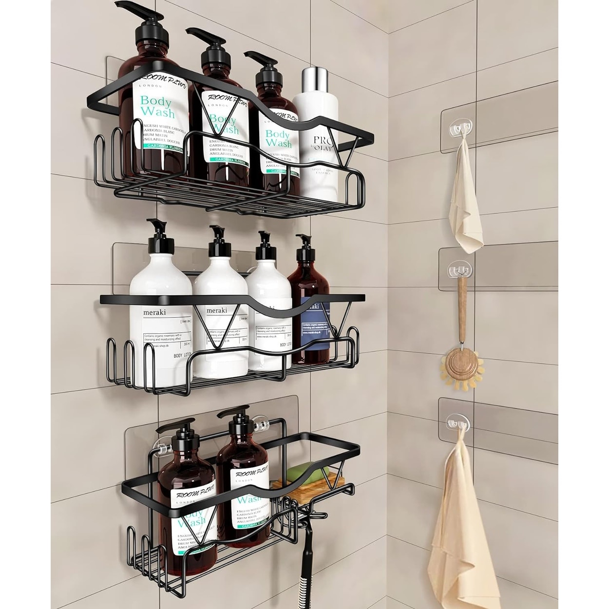 Shower Shelves Shower Organizer No Drilling Large Capacity