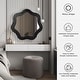 preview thumbnail 7 of 11, Glitzhome 33.5"D Modern Black Tripled Wood Frame Wavy Wall Mirror