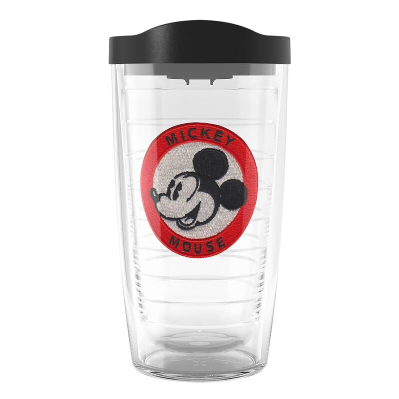 Tervis Disney Mickey Mouse Badge Made in USA Double Walled Insulated Travel Tumbler, Classic - 16oz