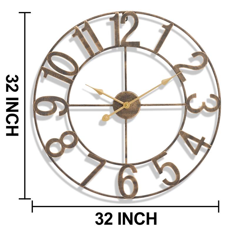 Sorbus Large Wall Clock 32" - Battery Operated Analog Large Clock (Black)
