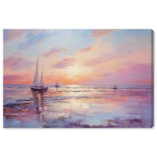 Sunset Sailing Canvas Glam Beach Wall Art by Art Remedy, Gallery Wrapped