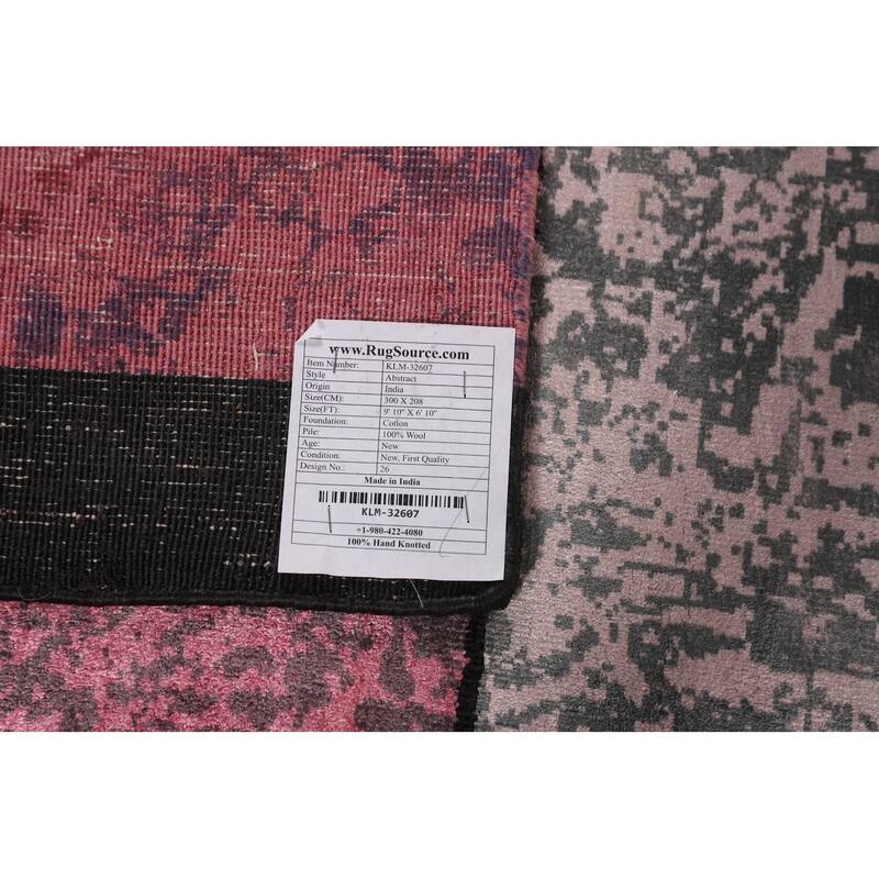 Contemporary Abstract Area Rug Handmade Modern Wool Carpet - 6'10" X 9'10"