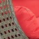 preview thumbnail 57 of 128, LeisureMod Modern 2-Person Egg Hanging Swing Chair with Beige Wicker, Oxford Fabric Cover, Patio Hammock Lounger and Cushions