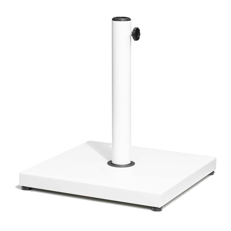 VredHom 43lbs Outdoor Patio Market Umbrella Square Concrete Base Stand - White