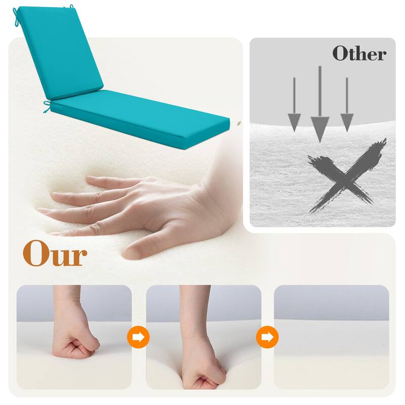 Outdoor Waterproof Chaise Lounge Cushions for Patio Furniture