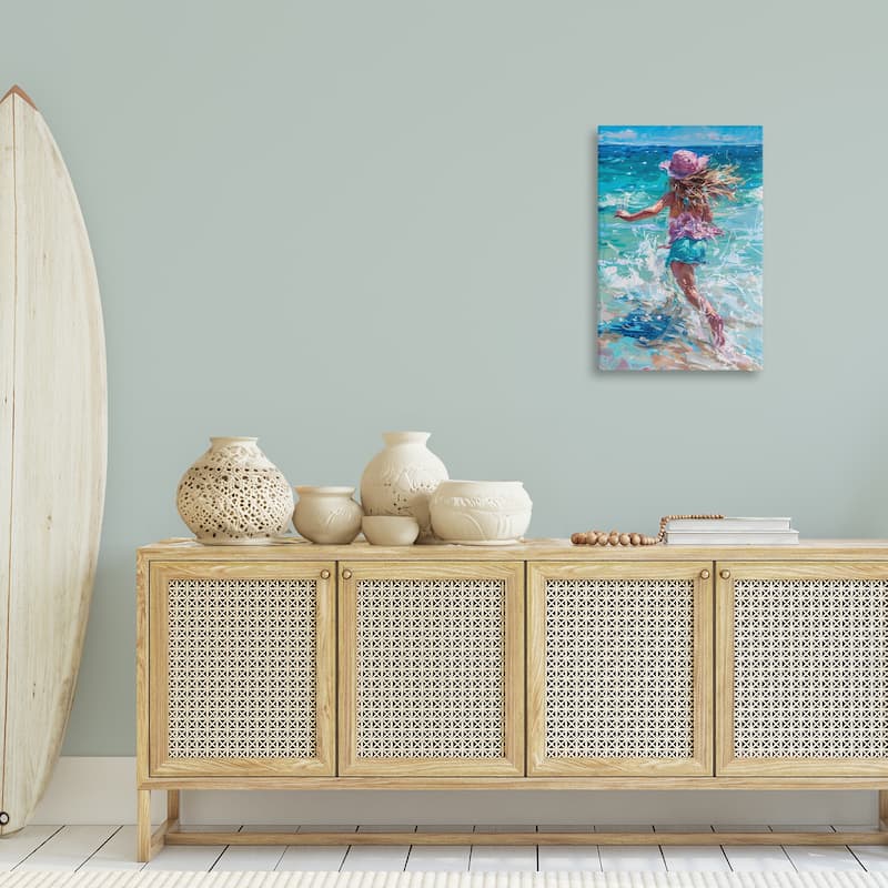 Stupell Summer Beach Fun Girl Canvas Wall Art Design By LSR Design Studio