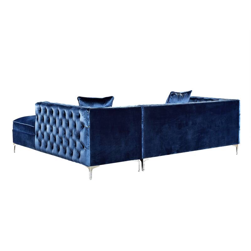 Dante Velvet Chaise Sectional Sofa