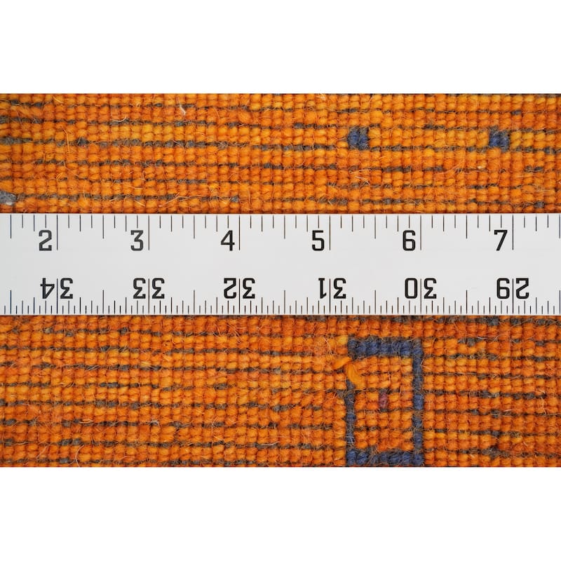 Hand Knotted Oriental 100% Wool Carpet Tribal Animal Pictorial Oranges & Rust Gabbeh Area Rug - 7' 8'' X 5' 2''