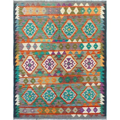 Flatweave Steve Red/Black Rug - 5'2" x 6'6"