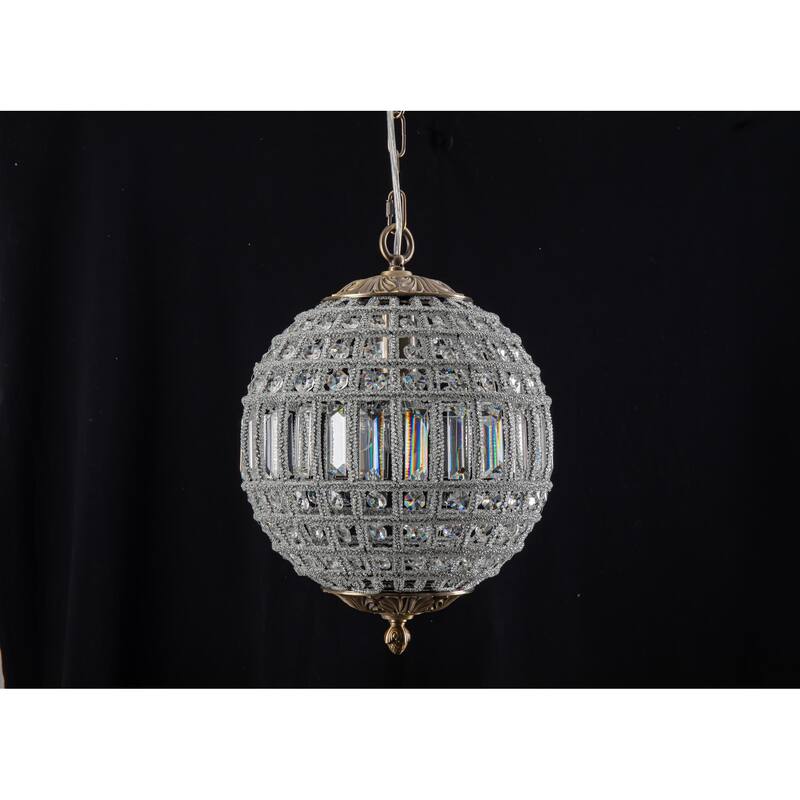 1/3/5-Light Retro French Crystal Globe Chandelier