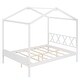 preview thumbnail 17 of 36, Full Size Wood House Bed with Storage Space and Roof
