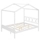 preview thumbnail 25 of 58, Twin/Full Size House Bed, Wooden Playhouse Bed Frame with Semi-enclosed Roof, Headboard, Footboard Storage for Kids, Teens