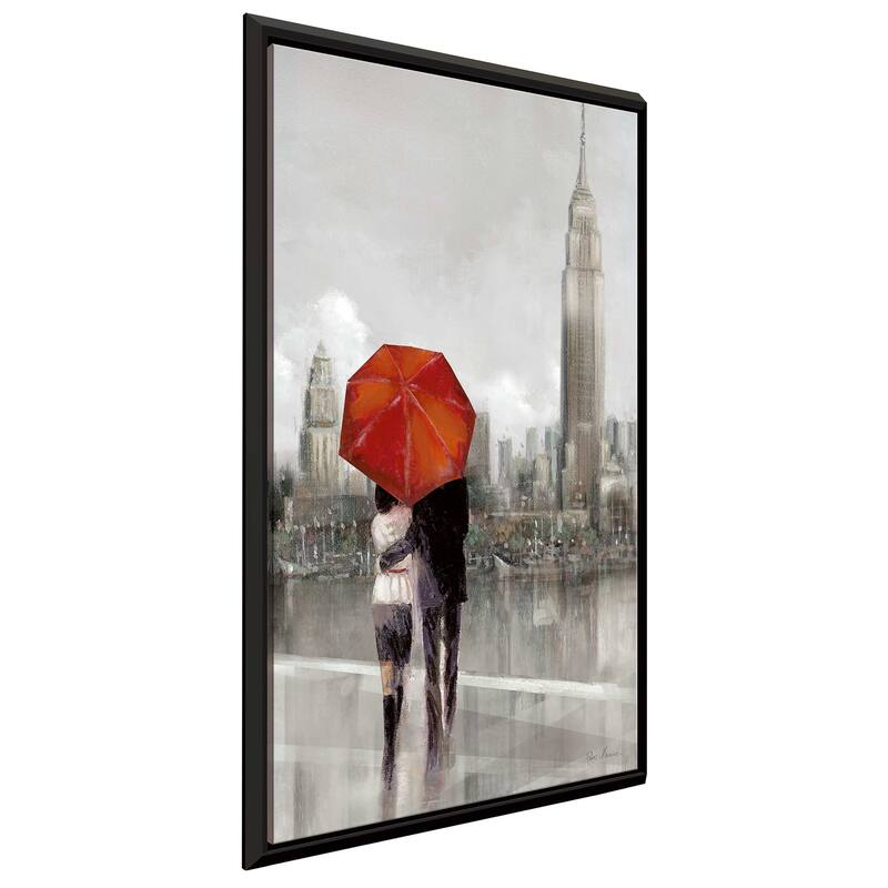 "Modern Couple In NY" by Ruane Manning Print on Floating Canvas