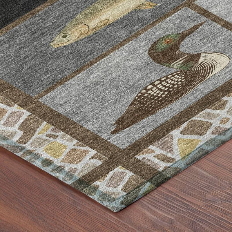 Machine Washable Indoor/ Outdoor Cabin Lodge Chantille Rug
