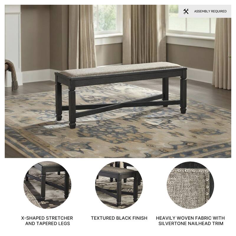 Signature Design By Ashley Tyler Creek Upholstered Dining Bench - Black/Grayish Brown