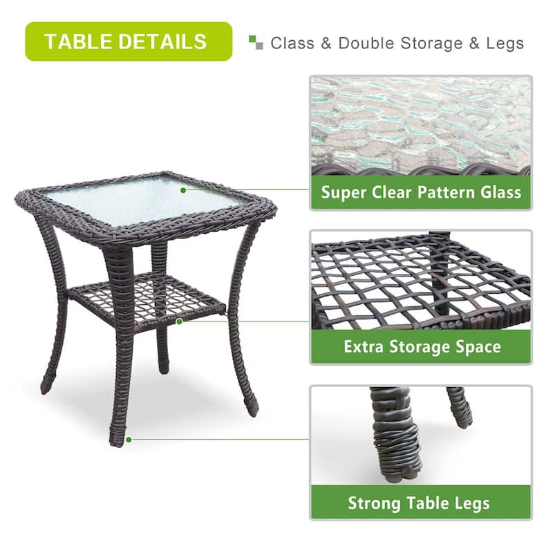 360-Degree Patio Wicker Swivel Rocker Chairs Set