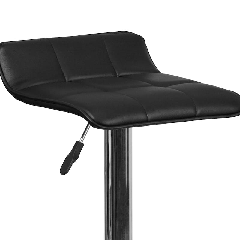Contemporary Vinyl Adjustable Height Bar Stool - 34.5 to 43"