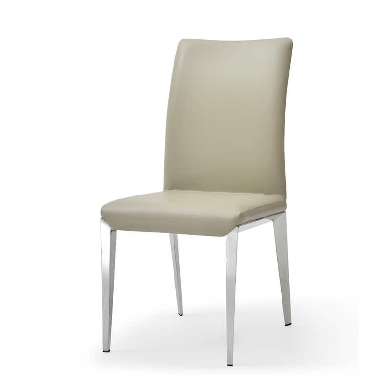 Silver/Gray Faux Leather Upholstered Metal Frame Dining Chair, Set of 2, Sturdy Dining Chair for Dining Rooms - 15.5