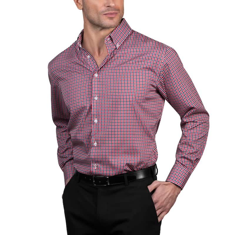 Nautica Men's Wrinkle-Resistant Check Performance Dress Shirt