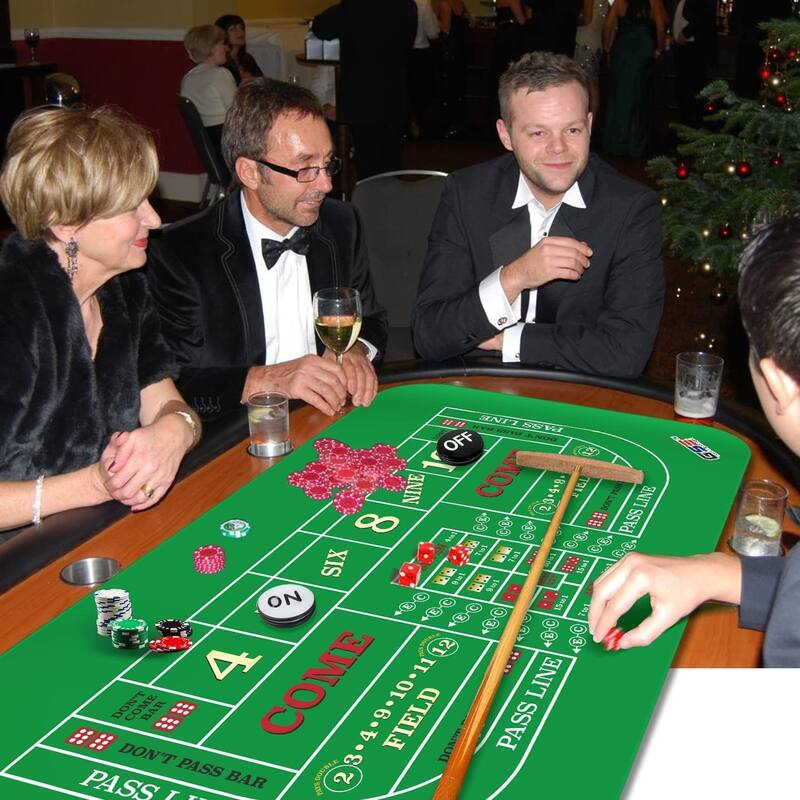 GSE™ Instant Casino Craps Game Set with 5 of 19mm Precision Casino Dice with Matching Serial Numbers, 3-Inch Craps On/Off Puck