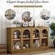 preview thumbnail 39 of 51, Buffet Cabinet with Glass Doors, Arched Cabinet with Adjustable Shelves, Kitchen Storage Cabinet with Rebound Device