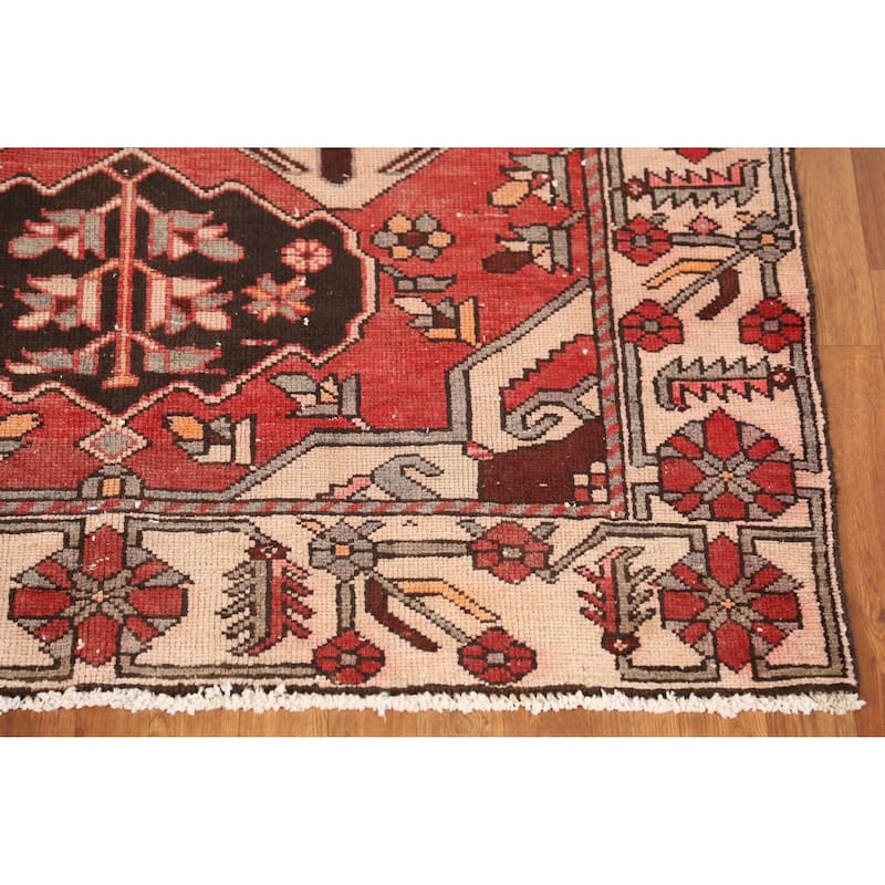 Hand Knotted Oriental 100% Wool Carpet Traditional Medallion Oranges & Rust Bakhtiari Area Rug - 6' 1'' X 4' 11''