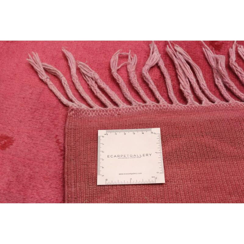 ECARPETGALLERY Hand-knotted Color Transition Pink Wool Rug - 6'2 x 9'9