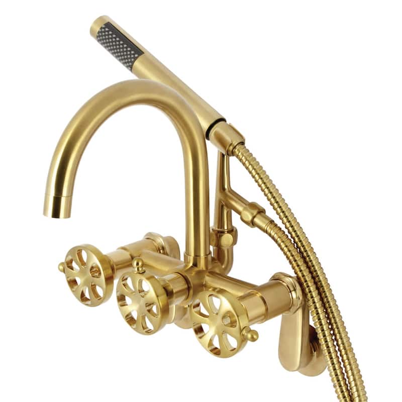 Kingston Brass AE815.RX Belknap Wall Mounted Tub Filler with Built-In - Brushed Brass