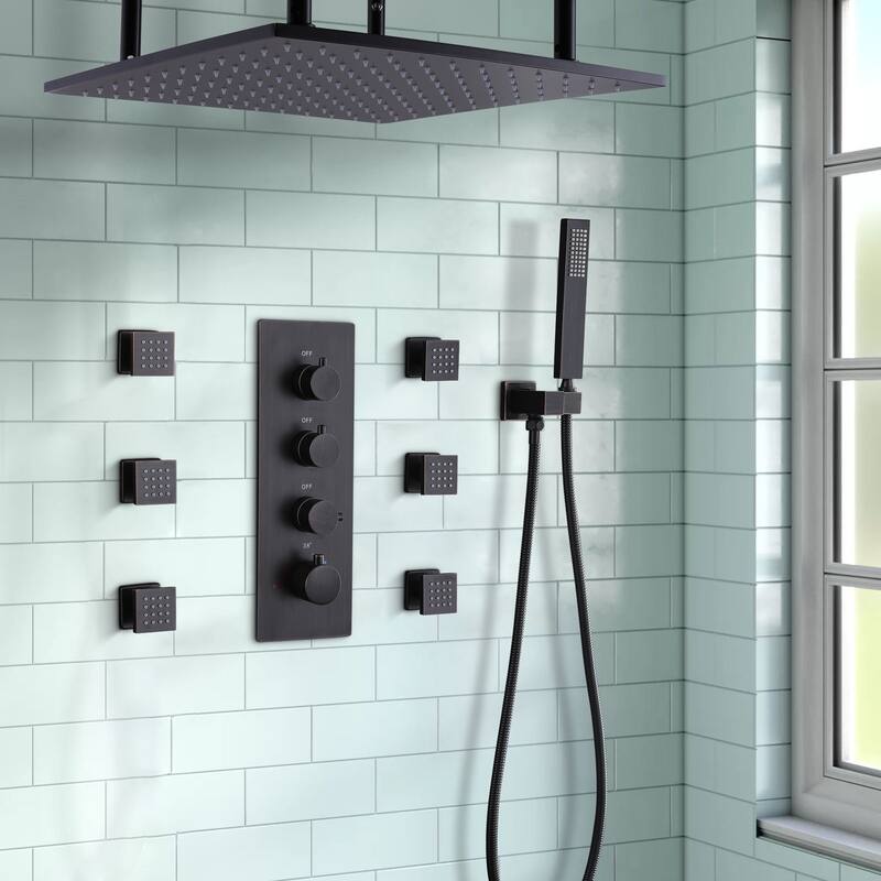 Rbrohant Thermostatic Complete Shower System with Rough in-Valve