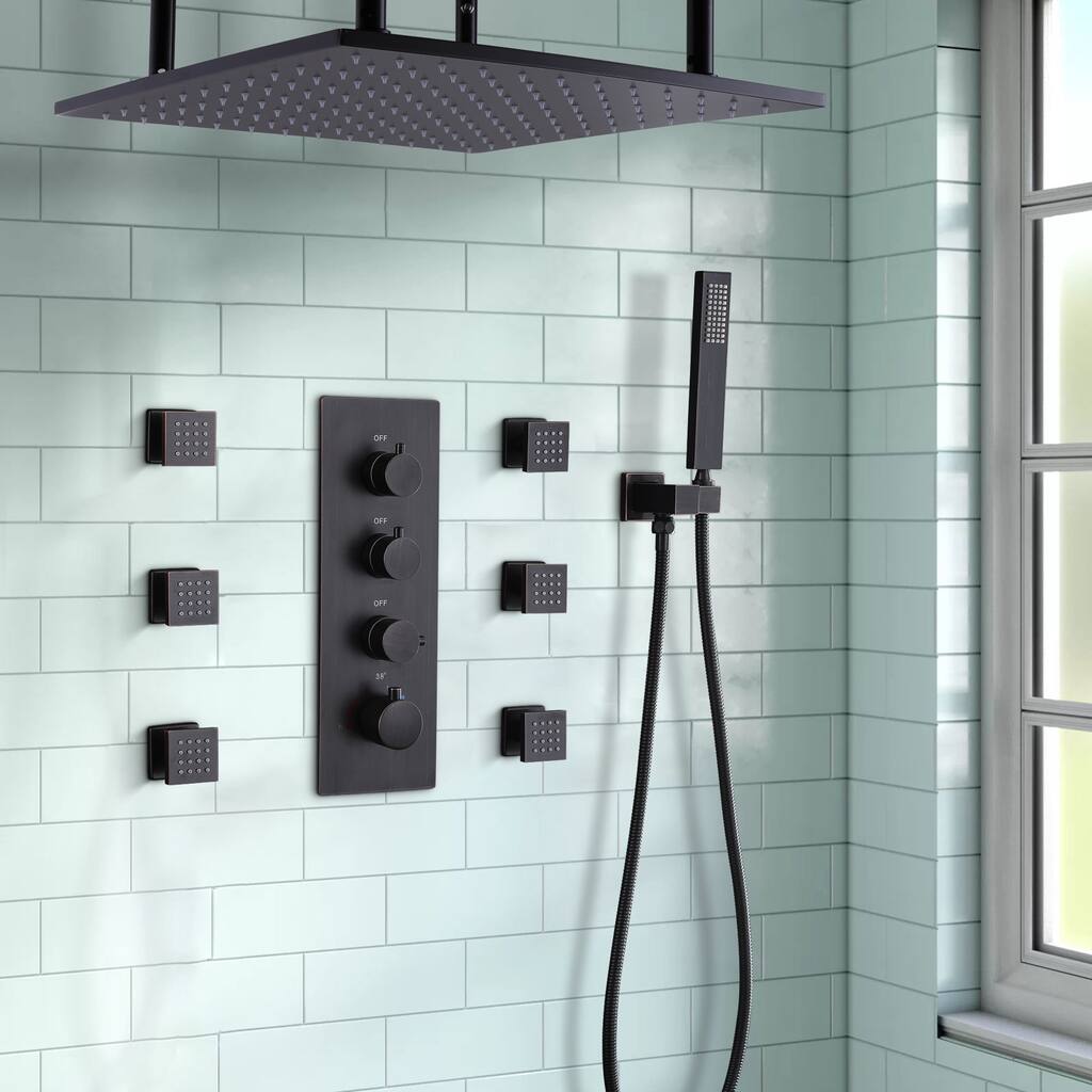 Rbrohant Thermostatic Complete Shower System with Rough in-Valve