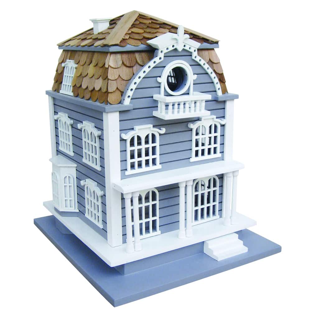 13" Gray and Brown North Haven Outdoor Garden Birdhouse