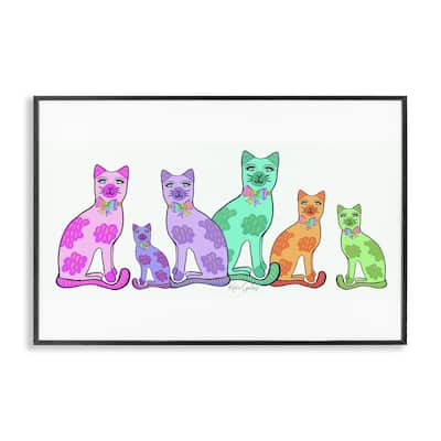 Stupell Funky Whimsical Cats Framed Giclee Art Design By Katie Conley