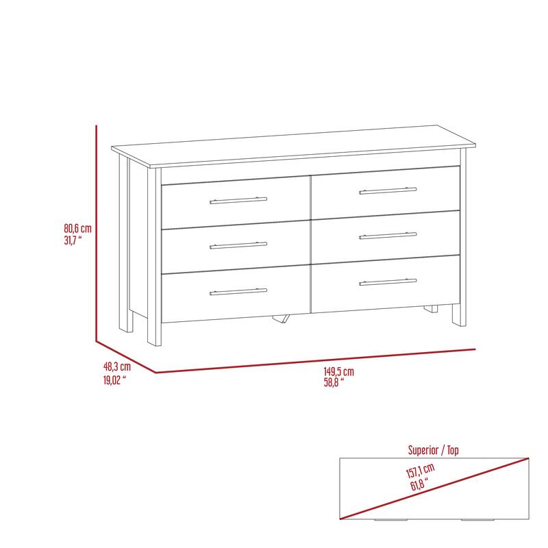 6-Drawer Double Dresser