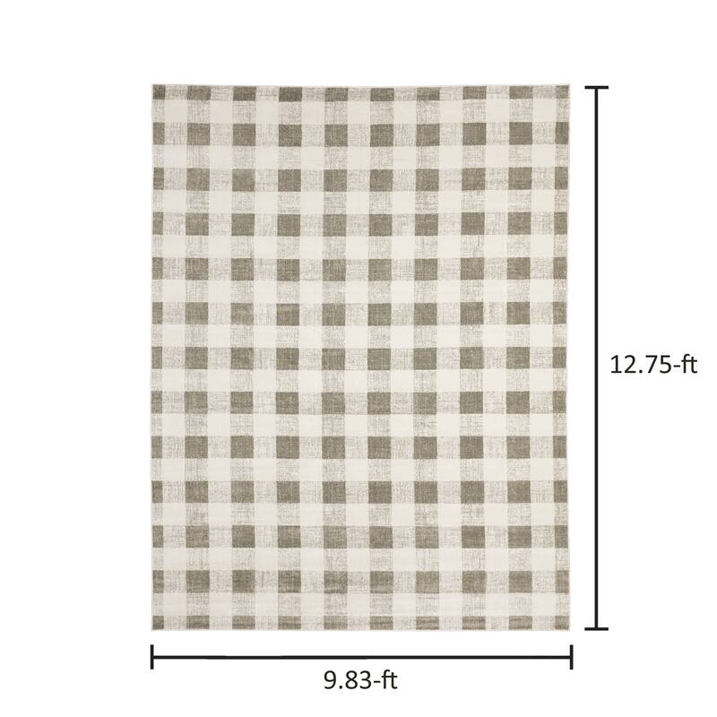 Arwen Distressed Gingham Plaid Area Rug