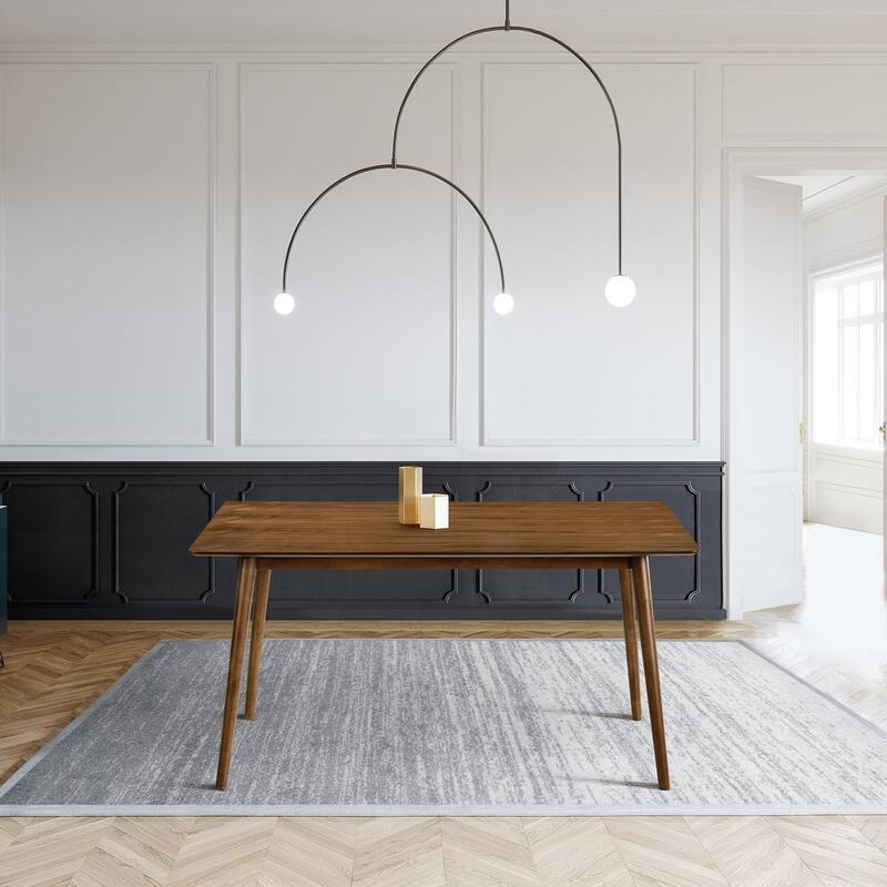 Rectangular Dining Table - 59" Black Wood Table - Modern Dining Room Furniture - 59