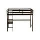 preview thumbnail 50 of 52, Twin Size High Loft Bed with Desk Underneath, Rubberwood Frame, Safety Guardrail and Ladder for Teens, Kids, Dorm or Bedroom