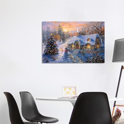 iCanvas "Christmas Cottage I" by Nicky Boehme Canvas Print