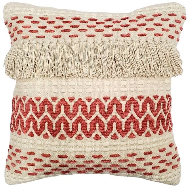 Ojai Bohemian Pillow - Red - 20" x 20" - Polyester