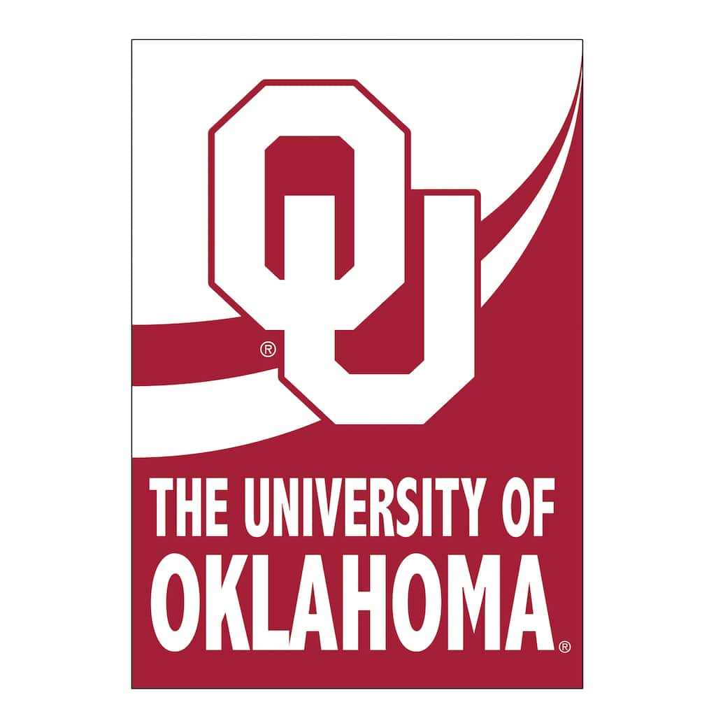 University of Oklahoma Burlap Flag House Size