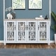 preview thumbnail 3 of 34, 63" Vintage Style Wood Kitchen Accent Buffet Sideboard Cabinet - 63" in Width Grayish-white
