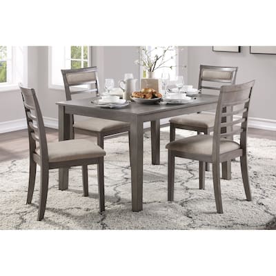5 Piece Dining Table Set, Wooden Dining Room Furniture Set with Rectangular Table and 4 Side Chairs with Padded Seat