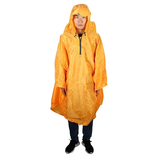 BLUEFIELD Authorized Trekking Hooded Rainwear Riding Raincoat Rain Poncho Orange