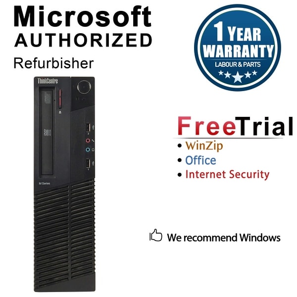 Lenovo ThinkCentre M81 Desktop Computer SFF Intel Core I5 2400 3.1G 8GB DDR3 2TB Windows 7 Pro 1 Year Warranty (Refurbished)
