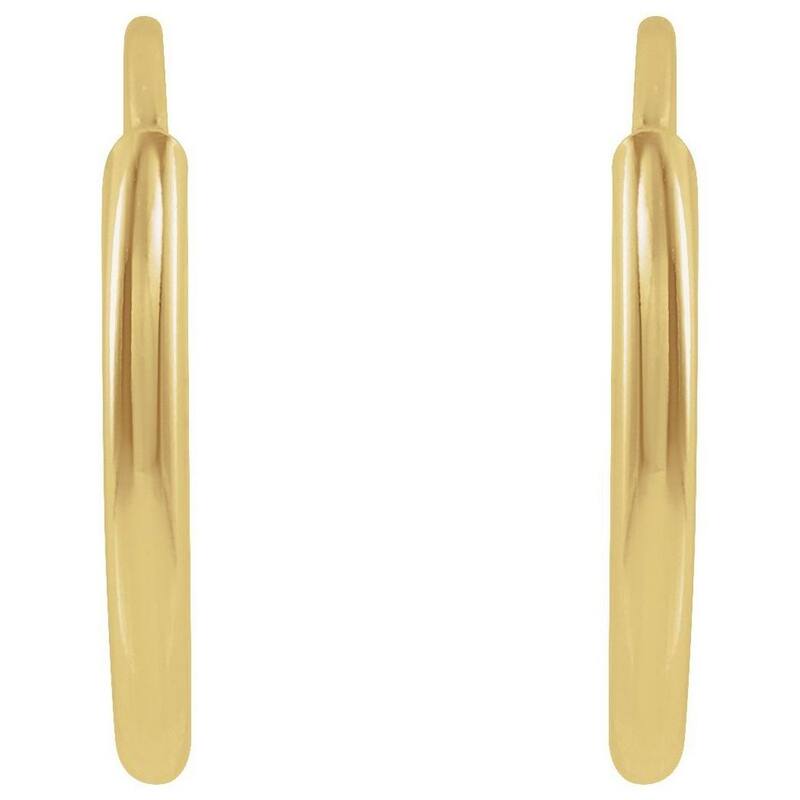 Curata 14k Yellow Gold 10x1mm Polished Endless Flexible Tube Hoop Earrings