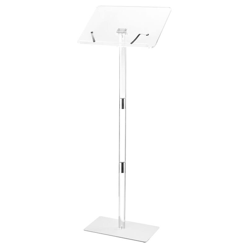 Portable Acrylic Lectern with Book Clips and Adjustable Angle