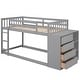 preview thumbnail 31 of 50, Twin over Twin Bunk Bed with 4 Drawers and 3 Shelves