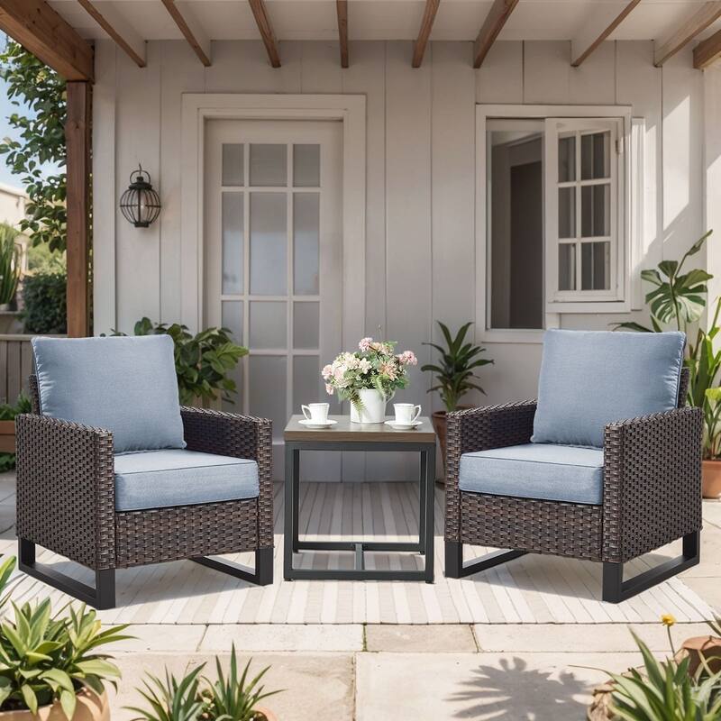 Gymojoy 24"x22"x6" Patio Thick Cushions & Pillows Set - Deep Seat Indoor/Outdoor Water & Fade Resistant